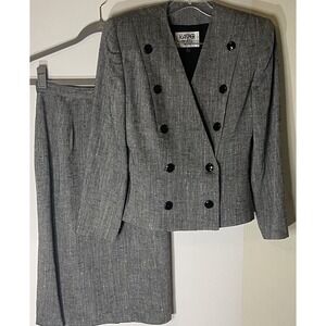 Vintage Kasper for ASL Women's 2-Piece Skirt Suit-Blazer & Skirt-Petite Size 4